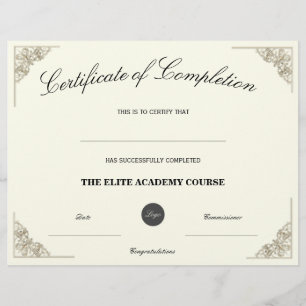 Nome em Branco   Certificado de Conclusão Logotipo