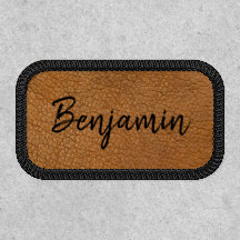 Nome em Couro Marrom Falso Personalizado