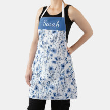 Nome Floral de Flor Silvestre de Aquarela Azul Per