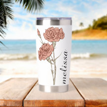 Nome Floral Personalizado Elegante Cravo Customiza