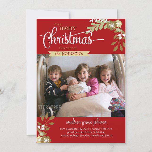 Nome/foto personalizada do anúncio de Natal do Nov (Frente)