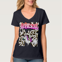 Nome Graffiti Sandra & Camiseta Unicórnio Fartando