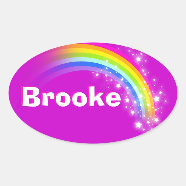 Nome ID Brooke púrpura adesivos do arco-íris cor-d (Frente)