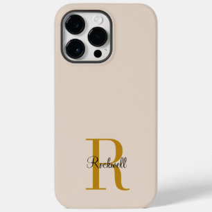 Nome inicial do Monograma Dourado bege