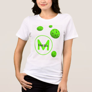 Nome Inicial Raquete de Pickleball Verde Esporte