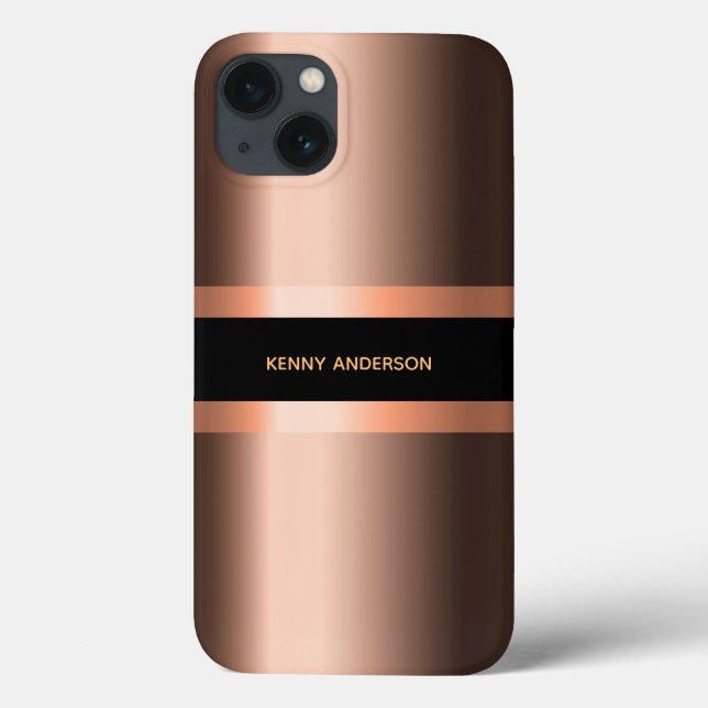 Nome masculino preto metálico em cobre bronze (Verso)