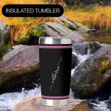 Nome Mínimo manuscrito chic preto branco rosa-quen