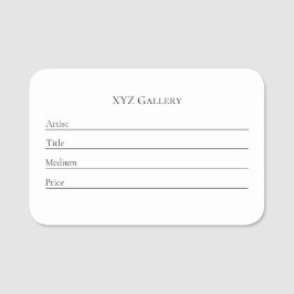 Nome Modelo de Etiqueta de Exposição da Galeria de Arte