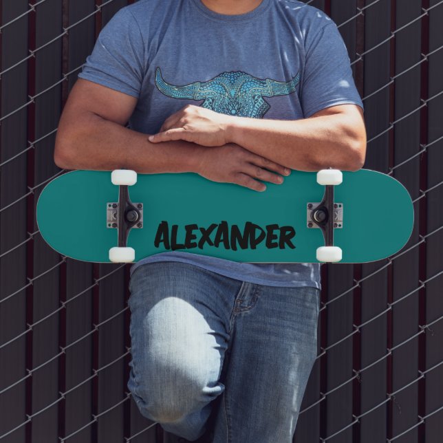 Nome moderno esmeralda verde | skateboard clássico (Ao ar livre 3)