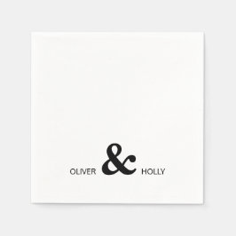 Nome monocromático simples guardanapos de casament