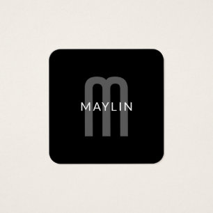 Nome Monograma de aparência Moderna Cinza Preta