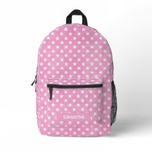 Nome monograma de estrelas rosa e branco feminino