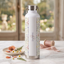 Nome Monograma Floral Flor Silvestre Boho Lavanda 