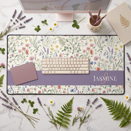 Nome Monograma Floral Flor Silvestre Boho Lavanda