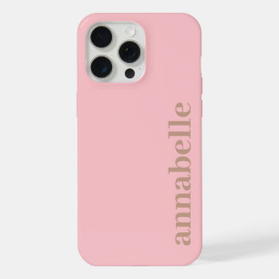 Nome Monograma Lateral Rosa e Marrom Minimalista