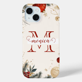 Nome Monograma Personalizado Dourado Vermelho Eleg