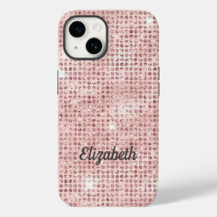 Nome Monograma Rosa Brilho Glam Moderno