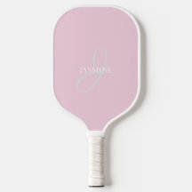 Nome Monograma Rosa Claro Branco Elegante Feminino
