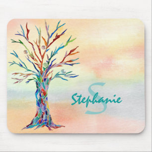 Nome Monograma Tree Mousepad