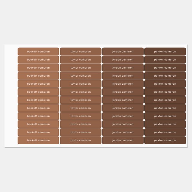 Nome no adesivo castanho (Folha)