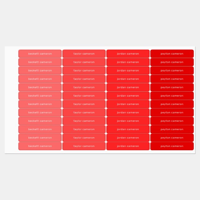 Nome no adesivo Vermelho Tomato (Folha)