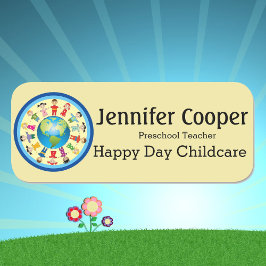 Nome Nomes de etiqueta Crianças de creche Logotipo pers