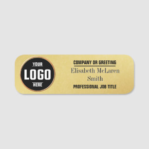 Nome Nomes de etiqueta de funcionários Dourados - corpo
