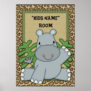 Nome para crianças Hippo Poster