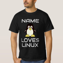Nome personalizado ama camiseta Linux