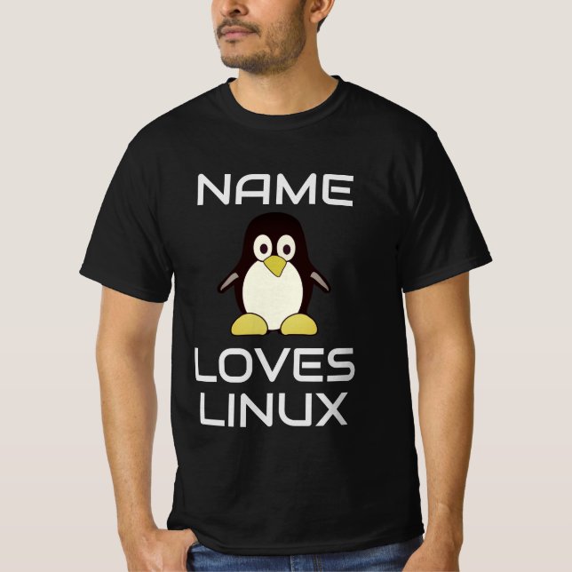 Nome personalizado ama camiseta Linux (Frente)