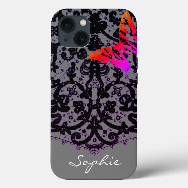 Nome PERSONALIZADO ANTIQUE LACE do iPhone / iPad c (Verso)