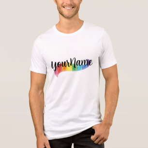 Nome Personalizado Aquarela Arco-íris Mês do Orgul