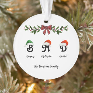 Nome Personalizado Árvore de Natal Ornamento acríl