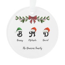 Nome Personalizado Árvore de Natal Ornamento acríl