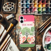 Nome Personalizado Árvore Rosa Floral Inspirividad