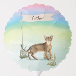 Nome Personalizado Balão de Pet Abyssinian Cat