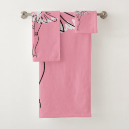 Nome personalizado Ballerina e conjunto de toalhas