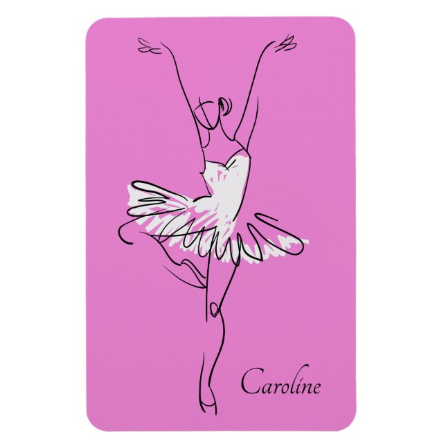 Nome personalizado Ballerina e ímã colorido (Vertical)