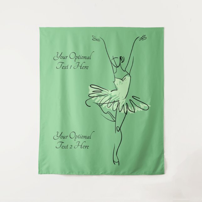 Nome personalizado Ballerina e tapeçaria de cores (Frente)