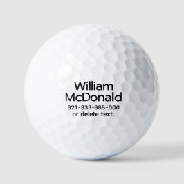 Nome Personalizado Bolas de Golf Modelo EXIBIR 9