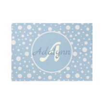 Nome personalizado Bolinhas branca Pastel Blue Nur
