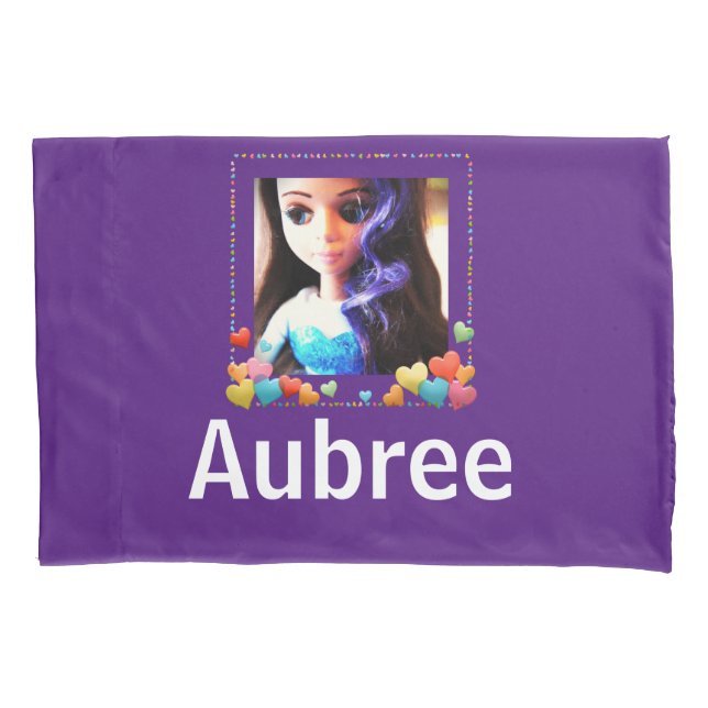 Nome Personalizado Boneca Roxa com Oração da Hora  (Frente)