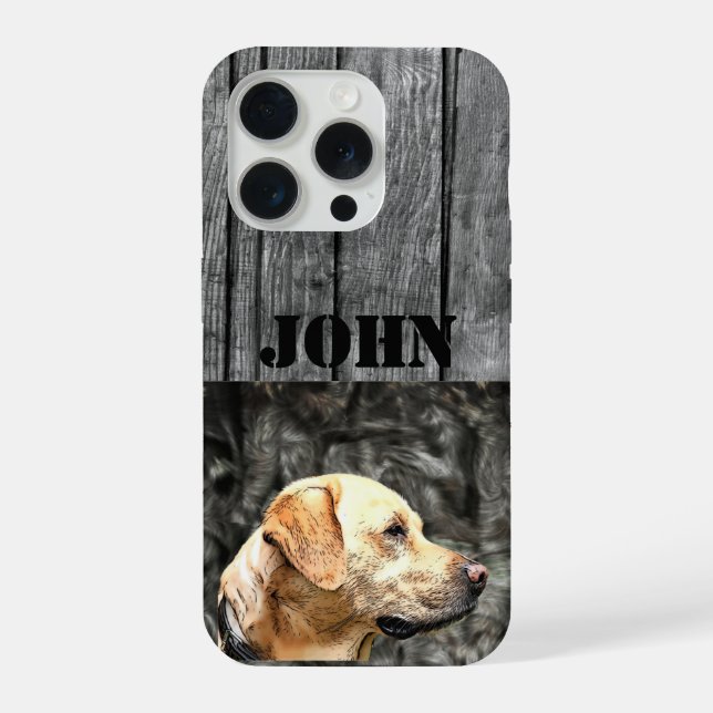 Nome Personalizado Caça Cachorro Rústico Labrador  (Verso)