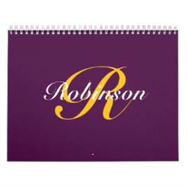 Nome Personalizado Calendário Roxo 2025
