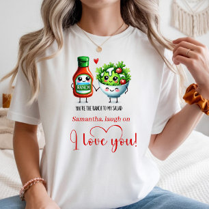 Nome Personalizado Camiseta Feminina de Comida Div