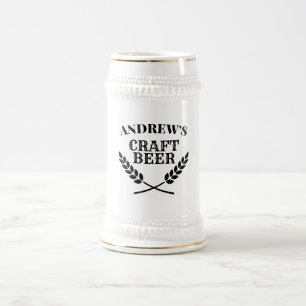 Nome personalizado caneca de caneca de cerveja de 