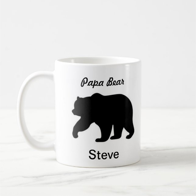 Nome personalizado caneca do urso da papá (Esquerda)
