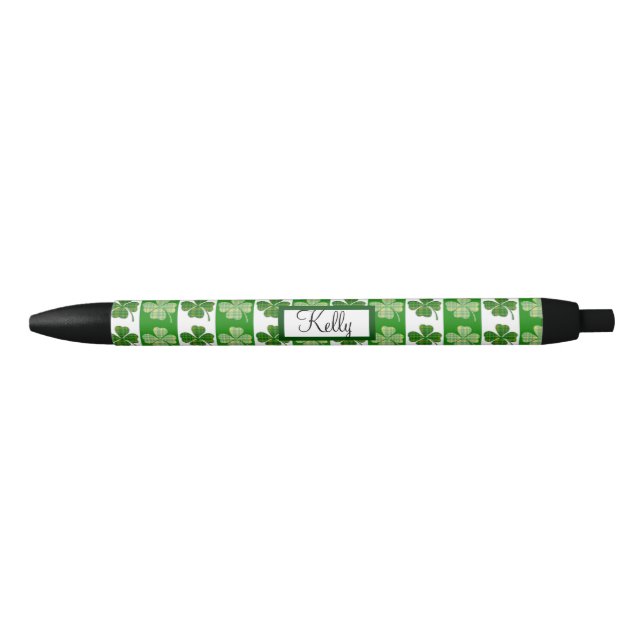 Nome Personalizado Caneta de Clover Verde Irlandês (Frente)