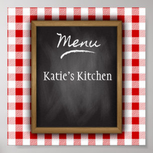Nome personalizado Chalkboard Kitchen Art Poster