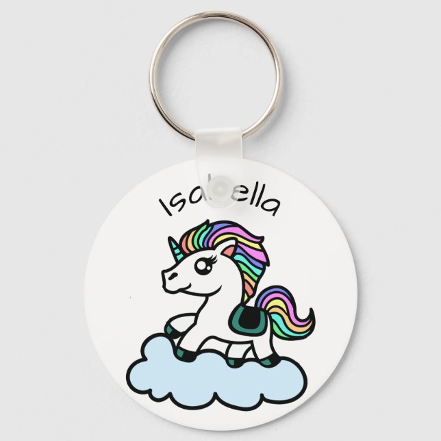 Nome Personalizado Chaveiro de Unicorn Timesical C (Frente)